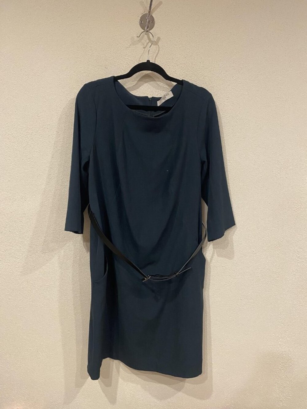 M.M. Lafleur Etsuko Dress Womens 2X Blue 3/4 Sleeve Sheath Belted Workwear - Picture 2 of 4